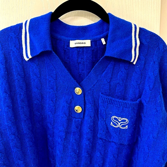 SANDRO sweater Electric Blue, size 2, Small USA, used twice. - Picture 2 of 5